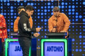 Dingdong Dantes and Antonio Aquitania in Family Feud Philippines (2022)