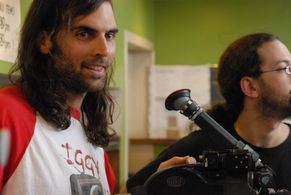 Actor, Director Peter McGennis shooting Super 16mm on Queen City