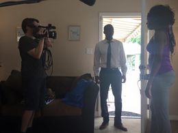 Shon Wilson on the set of Dana's Song, a film written and directed by Aaron Ashby