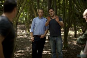 Director of Photography Bruce Melhuish and director Ben Pickering on the set of WELCOME TO CURIOSITY (2017)