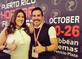 With Maylen Calienes at the Puerto Rico Horror Film Fest. for my short, 'The Thing Inside.'