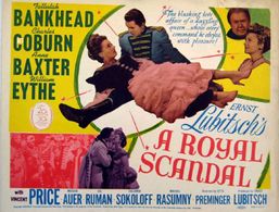 Tallulah Bankhead, Anne Baxter, Charles Coburn, and William Eythe in A Royal Scandal (1945)