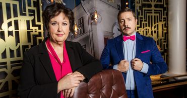 Barbro 'Babben' Larsson and David Sundin in Taskmaster (2017)