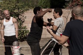 Mario Loya, George Moreno, Pelé Kizy, and Adrian Zeigler in Tough Guy (2023)