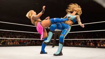 Jasmine Benitez and Kimberly Frankele in WWE: Mae Young Classic Women Tournament (2017)