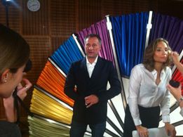 Michael Nyqvist and Carina Berg in Bergs bärbara talkshow (2013)