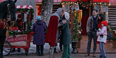 Emmanuelle Chriqui, Vanessa Hudgens, and Scott Ryan Yamamura in The Knight Before Christmas (2019)