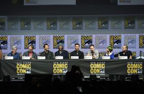 Jensen Ackles, Brad Buckner, Misha Collins, Jared Padalecki, Eugenie Ross-Leming, Robert Singer, Andrew Dabb, and Alexan
