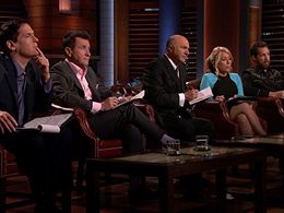 Mark Cuban, Robert Herjavec, Kevin O'Leary, Chris Sacca, and Lori Greiner in Shark Tank (2009)