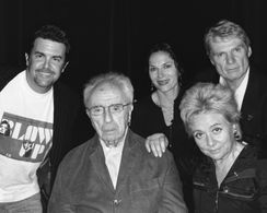 L to R: Alex Simon, Michelangelo Antonioni, Xan Cassavetes, Ian Birnie, Enrica Antonioni at LACMA's Antonioni retrospect