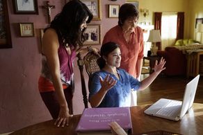 Ivonne Coll, Andrea Navedo, and Gina Rodriguez in Jane the Virgin (2014)