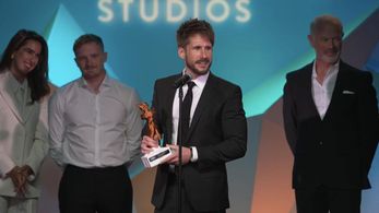 Neal McDonough, Sara Seyed, Roman Medjanov, and David Helling