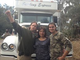 Tsulan Cooper on set stills of Wind Walkers with Phil Burke (L) (The Good Wife, Hell on Wheels, Zombie Town); and, Kiowa