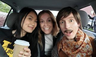 Cory Bertrand, Eileen Li, and Victoria Kucher in Pink Is In (2021)