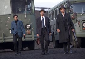 Sami Bouajila, Jamel Debbouze, and Roschdy Zem in Outside the Law (2010)