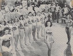 Yvonne De Carlo, Sugar Geise, Julie Milton, Gale Storm, Jan Wiley, Sylvia McKay, Jean Forman, and Flower Parry in Rhythm
