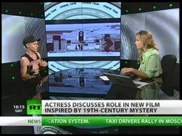 Actress & performer Silvia Calderoni on russian television, PRIME TIME RUSSIA, to present the russian theatrical premier