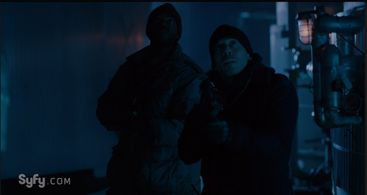 Kirk Acevedo and Demore Barnes in 12 Monkeys (2015)