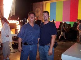 On set with Reggie Hayes