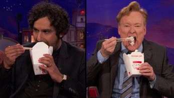 Conan O'Brien and Kunal Nayyar in Conan (2010)