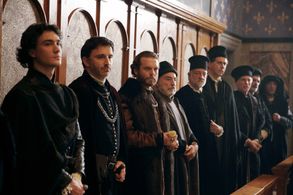 Daniel Caltagirone, Andy Luotto, Lex Shrapnel, Gerolamo Alchieri, and Eugenio Franceschini in Medici (2016)