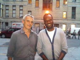 AD working on the set of Foxfire with director Laurent Cantet,the recipient of the Palme d'Or at the 2008 Cannes Film Fe