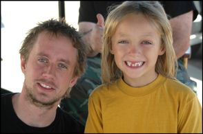 Evan and Chad Lindberg on the set of Once Fallen