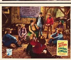 Gene Autry, Smiley Burnette, Art Davis, Earle Hodgins, Jack Kirk, Frankie Marvin, and Wes Warner in The Singing Cowboy (