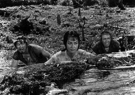 Minoru Chiaki, Kamatari Fujiwara, and Misa Uehara in The Hidden Fortress (1958)