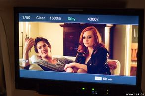 Ryan Caraway and Alicia Gerrard on set for Interference (2016)