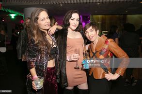 Stylist Nicole Balzano and Actresses Laura Elise Barrett and Naomi Grossman attend the NYX 
