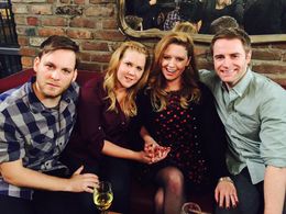 Theo Stockman, Amy Schumer, Natasha Lyonne, & Michael Torpey on the set of “Inside Amy Schumer”