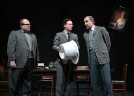 Tony Manna, Brad Heberlee, and Greg Stuhr in Rolin Jones' These Paper Bullets! at Yale Rep
