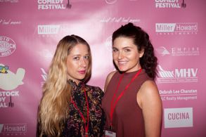 Lindsay-Elizabeth Hand and Andrea Kfoury at the Woodstock Comedy Festival
