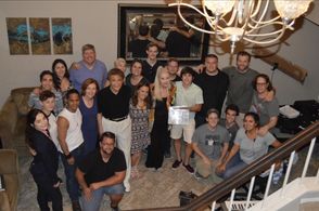 Gonzalo Martin, Sally Kirkland, Mel Novak wrapping When it Rings