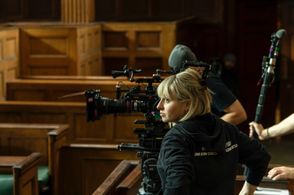 Vanessa Whyte on set of A Confession