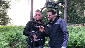 On set of Wolves of War - Stuart White and Giles Alderson