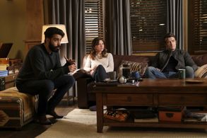 Robert Buckley, Aly Michalka, and Rahul Kohli in iZombie (2015)