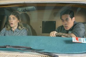 Raymond Lee and Caitlin Bassett in Quantum Leap (2022)