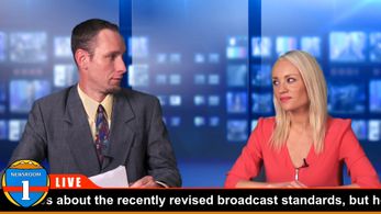 Brit Laree and Ryan Seamy in Newsroom One (2015)