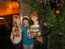 Katherine McNamara, Zach and Dylan Riley Snyder at the LA premiere of The Woman