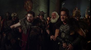 From left to right: Brandon Hardesty, Grant Elliott, and Will Kemp on the set of 