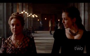 Megan Follows and Amanda Lisman in Reign