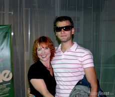 Actor Christian Magdu with director Teresa Fabik at the Red Carpet event for 