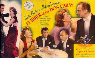 Greta Garbo, Melvyn Douglas, Robert Sterling, and Roland Young in Two-Faced Woman (1941)