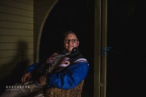 Aaron Falvey on the set of Northspur.