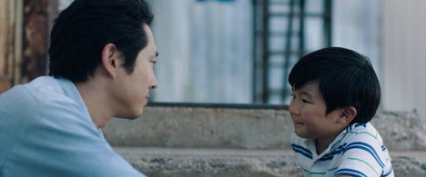Alan Kim and Steven Yeun in Minari (2020)