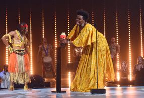 Leslie Jones and Kevin Mazur at an event for 2021 MTV Movie & TV Awards (2021)