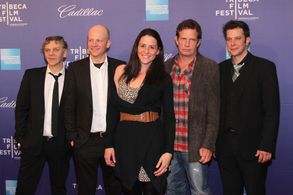 Thomas Haden Church, Marc Labrèche, Geneviève Laroche, Emanuel Hoss-Desmarais, and Vincent Hoss-Desmarais at an event fo