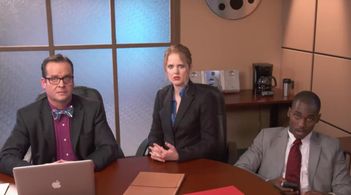 Jared Wofford, David E. McMahon, and Asia Danielle Johnson in Planet Strange (2014)